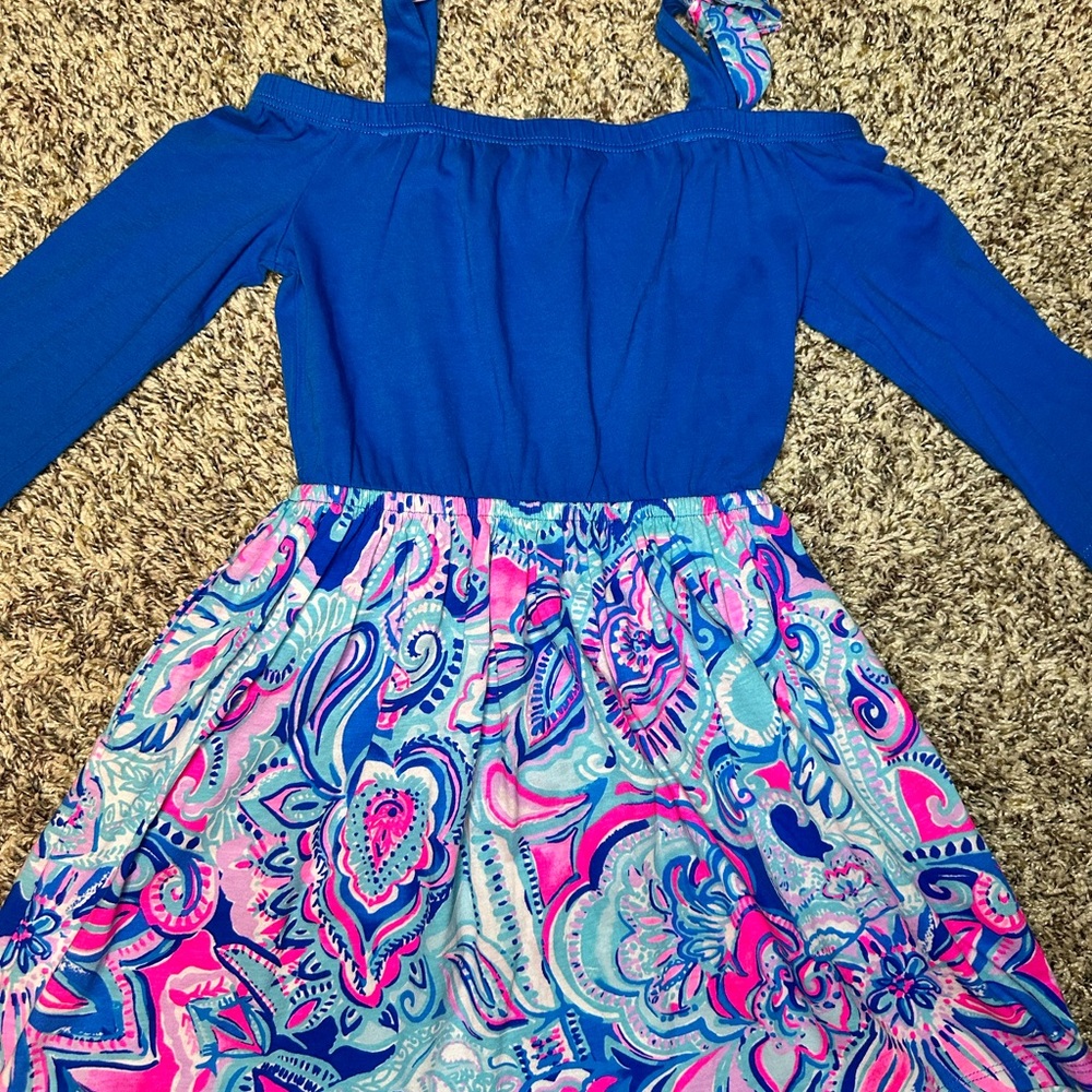 Lilly Pulitzer Blue Top with Pink and Blue Accents